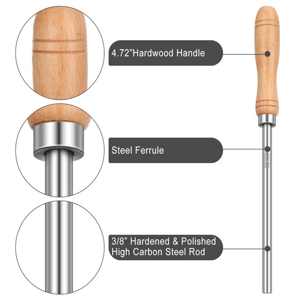 Wood Handle Stainless Steel Scraper Set - Picture 3 of 4